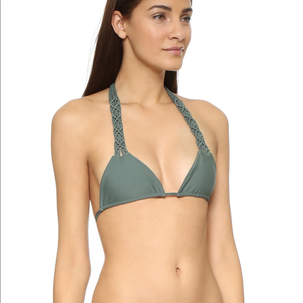 NEW • Mikoh • Kula Braided Bikini Swim Top Green